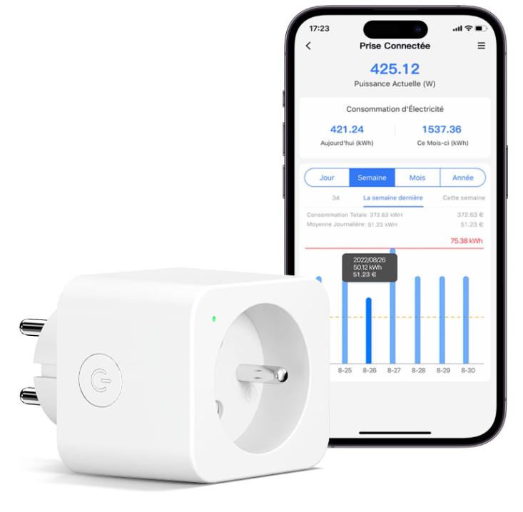 Vigi-Plug™ — Prise Connectée Intelligente (Suivi Conso & Économie d'Énergie)